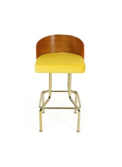 Buy Coach House Bar Stool, Yellow & Brown in UAE