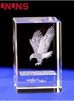 اشتري 3D Crystal Ball Eagle Model, 3D Laser Etched Eagle Crystal Decor Art, Crystal Glass Cube Engraving Ornament Eagle Gifts, Eagle Crystals Decor في الامارات