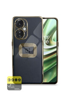 Buy Shockproof Luxury Plating Hybrid PC Case Cover For OnePlus Nord CE 3 5G Clear/Gold in UAE