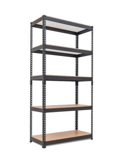 Buy 5 Tier Metal Shelf Storage Unit Rack,Adjustable Garage Storage Utility Rack Heavy Duty Shelves Organization Multipurpose Shelf Warehouse Basement Kitchen Living Room pantry, Black in UAE