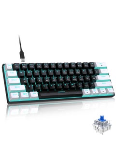 Buy 61 keys Wired 60% Mechanical Gaming Keyboard Blue Switch Full Anti-ghosting Portable Mini Keyboard for Windows Laptop PC Mac in UAE