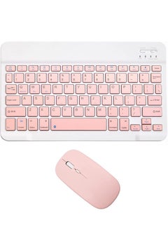 Buy Ultra-Slim Bluetooth Keyboard and Mouse Combo Rechargeable Portable Wireless Keyboard Mouse Set for Apple iPad iPhone iOS 13 and Above Samsung Tablet Phone Smartphone Android Windows in UAE