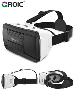 Buy 3D VR Headset Compatible with Android/iOS, Virtual Reality Game System, Black Smart VR Glasses, 360° Panoramic Immersive Experience, Universal Virtual Reality Goggles for Kids & Adults, Myopia Within in UAE