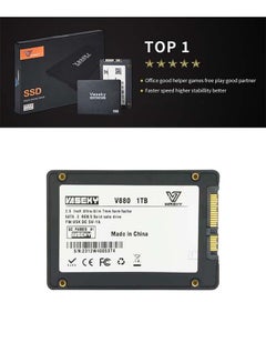 اشتري Vaseky 1TB SSD SATA III  2.5" Internal Solid State Drive, Read Speed up to 530MB/sec, Compatible with Laptop and PC Desktops(Black) في السعودية