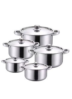 Buy 10 Pcs Stainless Steel Cookware Set in Saudi Arabia