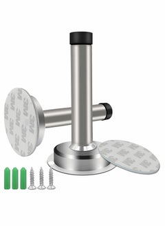 Buy Metal Stainless Steel Wall Mounted Sound Dampening Self Adhesive Door Stopper -Pack of 4 (3M) in Saudi Arabia