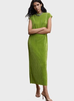 Buy Pleated Slit Detail Dress in UAE