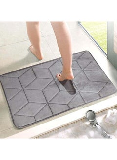 اشتري Status Contract Anti Slip Mat For Bathroom Floor, 16"X24" Memory Foam Bathroom Mats, Bathroom Mat Water Absorbing, Machine Washable Bathroom Anti Skid Mats For Bathing Area And Shower, (Grey) في الامارات