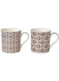 اشتري Geoethnic China Mug, Multicolour - 300ml, Set of 2 في الامارات