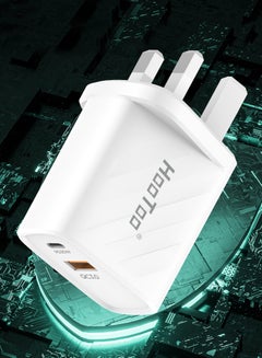 Buy 20W Fast Charger USB and Type C Wall Charger White in Saudi Arabia
