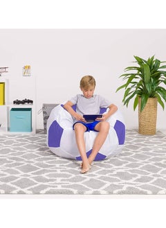 اشتري COMFY WHITE & PURPLE FOOTBALL CLASSIC BEAN BAG WITH BOUNCY BEANS FILLING في الامارات