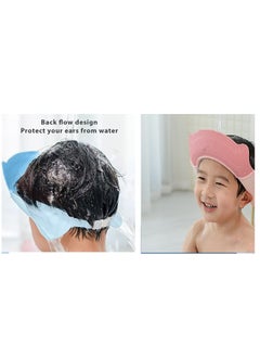 Buy (2 pieces) Silicone shower cap for children  bath cap  head cover  adjustable according to the size of the childs head  multicolored in Egypt