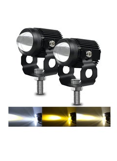 اشتري Motorcycle Driving Light LED High Low Beam Yellow White Fog Light 3 Modes Adjustable Bracket IP67 Waterproof 60W 3575SMD DC 9-30V Work Lamp Compatible with Tractor Truck Car SUV 2Pcs Black في السعودية