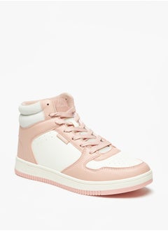 Buy Women's Colourblock High-Top Sneakers with Lace-Up Closure in Saudi Arabia