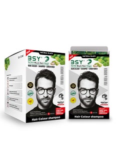 اشتري BSY Noni Black Hair Color Shampoo | Hair color + Shampoo + Conditioner 12 x 12ml في الامارات