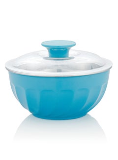 Buy Mixing Bowl Outer Plastic With Inner Stainless Steel Mixing Bowl With Lid Assorted Colors in UAE