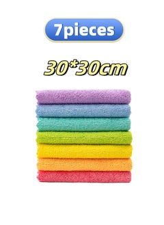 Buy 7-Color Rainbow 30 * 30cm Cloth, Ultra-Fine Fiber Cleaning Towel, Multifunctional Table Cleaning, Dishwashing, Kitchen Cleaning Cloth in UAE