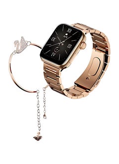 Buy G9 Mini Smart Watch with Two Set Strap 41mm HD Smart Display Rose Gold Edition Wireless Charger and Beautiful Bracelet For Ladies in Egypt