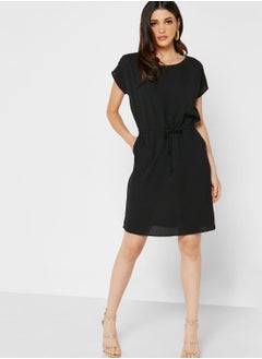 Buy Crew Neck Tie Detail Dress in Saudi Arabia