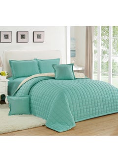 Buy Sleep Night 6 Pieces Comforter Set King Size 220x240 cm Dual Color Reversible Bedding Set for All Seasons in Saudi Arabia
