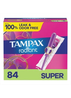 اشتري Radiant Tampons with Leakguard Braid, Super Absorbency, Unscented, 84 Count في الامارات