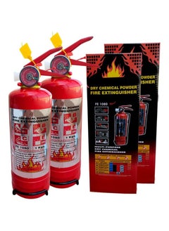 Buy Fire Extinguisher Dry Chemical Powder Extremely Safe and Long Service, Very good insulating properties easy to handle and operate 2kg 2Pack in UAE