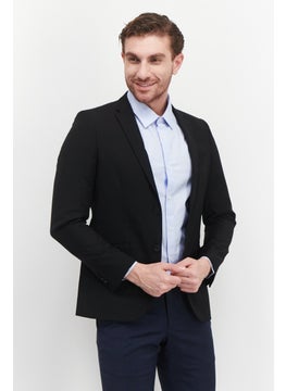 Buy Men Regular Fit Plain Suit Jacket, Black in UAE