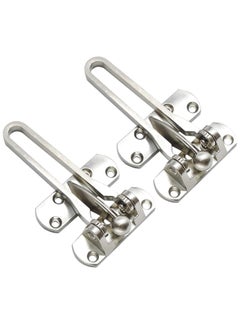 اشتري Door Lock Latch  Home Security Door Lock Swing Bar Door Guard for Kids  Hotel Door Latch  Thicken Solid Zinc Alloy Reinforcement Lock  Silver 2 Pack في السعودية