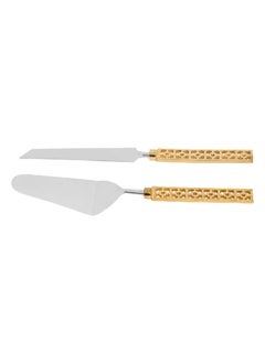 Buy Nero Cake Lifter & Knife Set, Silver & Gold - Set of 2 in UAE