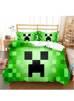 اشتري 3 in 1 Allover print Minecraft Double Duvet Cover Set Includes 2 Pillowcases في السعودية