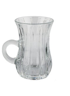 Buy 6 Piece Tea Glass Cup Set Clear in Saudi Arabia