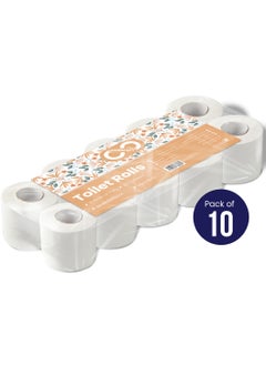 Buy Toilet Paper 2 Ply, 10 Rolls x 300 Sheets, Longer Lasting Absorbent Toilet Roll, Premium Silky Feel Softness Bathroom Tissue, 2 Ply Tissue Thickness in UAE