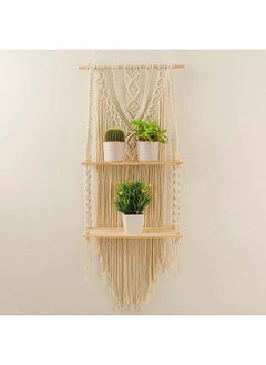 Buy Macrame Indoor Wall Hanging Shelf Hand Woven Bohemian Décor 104x43 in Egypt