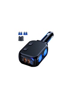 اشتري Car Charger 180W Cigarette Lighter Splitter with 20W PD 2 Socket Cigarette Lighter Adapter Fast USB C Car Charger with Type C 20W PD QC3 for Dash Cam في السعودية