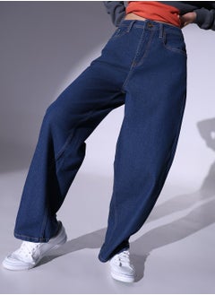 اشتري Women High-Rise Clean Look Heavy Fade Stretchable 90s Baggy Jeans في الامارات