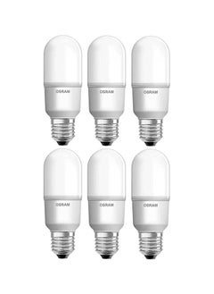 اشتري 6-Piece E27 Value Stick 12W 6500K Daylight LED Bulb في الامارات