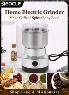 Buy Electric Coffee Grinder and Spice Grinder with 4 Stainless Steel Blades Removable Bowls in UAE