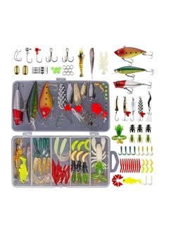 Buy Fishing Lures Kit for Freshwater Bait Tackle Kit for Bass Trout Salmon Fishing Accessories Tackle Box Including Spoon Lures Soft Plastic Worms Crankbait Jigs Fishing Hooks in UAE