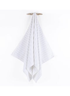 Buy Cesme Bath Towel, Pure White - 600 GSM, 70x140 cm in UAE