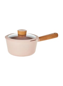 اشتري 1Piece Saucepan with Glass Lid, 18 cm Size, Sandy Pink في مصر