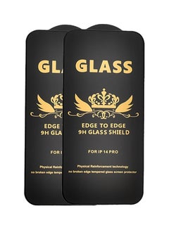 Buy G-Power 9H Tempered Glass Screen Protector Premium With Anti Scratch Layer And High Transparency For Iphone 14 Pro Set Of 2 Pack  6.1" - Black in Egypt