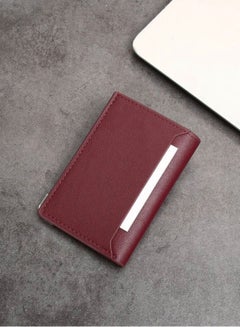 Buy Elegant Slim Classic Small Wallet For Men - Burgundy in Saudi Arabia