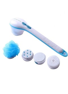 Buy 5 in 1 Electric Body Scrubber Massage Brush Long Handle Rotation Back Spa Massager Bath Sponge Dead Skin exfoliation in UAE