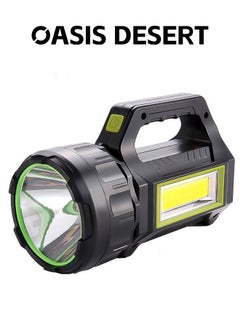 Buy Solar Flashlight Double Light Source Red Usb Multi-Function Cob Emergency Warning Searchlight Hand Lamp in Saudi Arabia