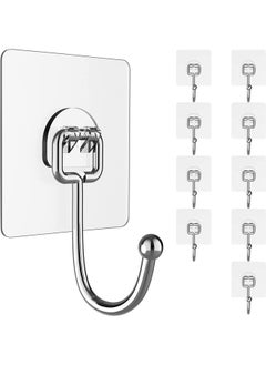 Buy Large Self Adhesive Wall Hangers Hooks for Hanging Heavy Duty Max 20KG 10Packs in UAE