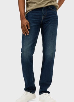 Buy Dark Wash Straight Fit Jeans in Saudi Arabia