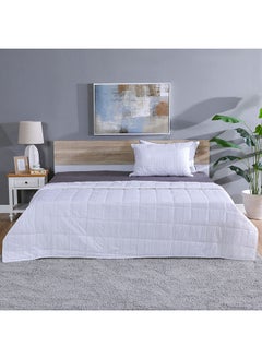 Buy Joy Cotton Quilted Bed Spread Queen Size 100% Cotton  Ultra Soft And Lightweight Modern Bed Cover For Bedroom  L 150 X W 200 Cm  White in UAE