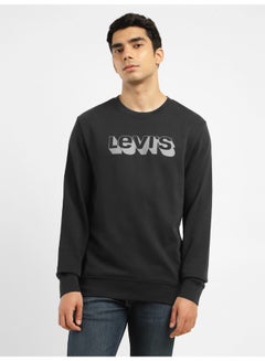 Buy Men's Brand Logo Black Crew Neck Sweatshirt in Egypt