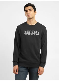 Buy Men's Brand Logo Black Crew Neck Sweatshirt in Egypt