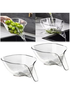 Buy 2 Pcs Multi-Functional Drain Basket, 2024 New Drainage Basket Funnel, Household Kitchen Sink Food Catcher Drainer Fruit Rinser Vegetable Washing Filter Bowl over  (Transparent) in Saudi Arabia